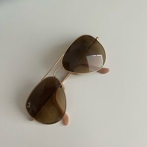 Ray-Ban Aviator Sunglasses in Brown Gradient, Gold Lenses